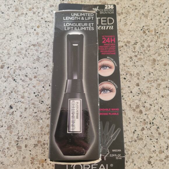 L'Oreal Paris Unlimited Mascara Length & Lift 236 Black Brown Bendable Wand✨️NEW - Picture 12 of 12